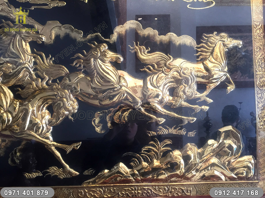 tranh b&aacute;t m&atilde; mạ v&agrave;ng 24k